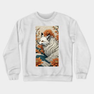 White fox flowers Crewneck Sweatshirt